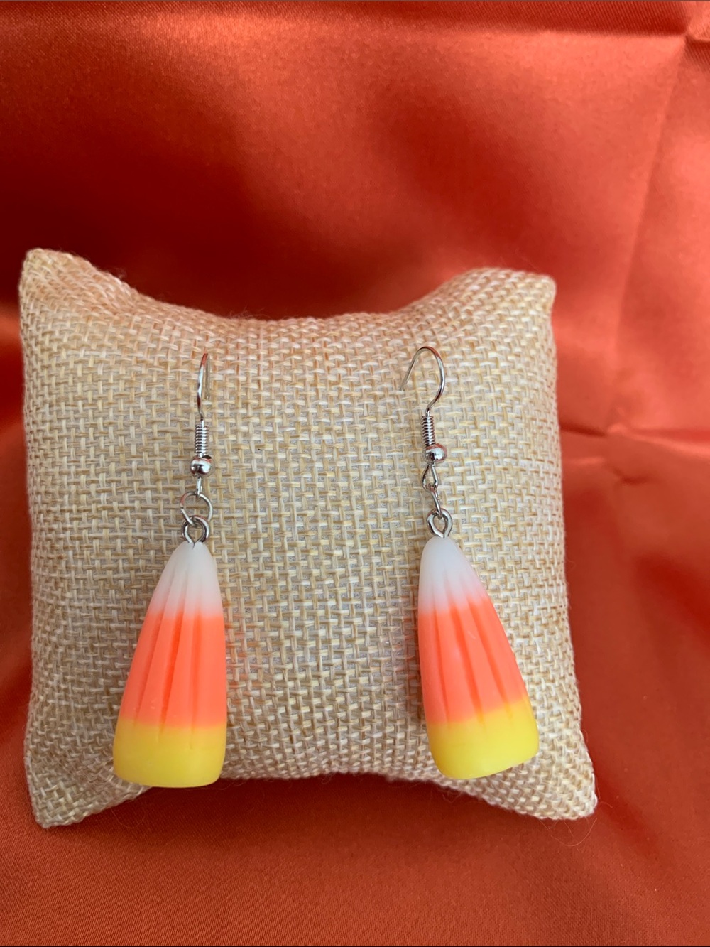 Orange Yellow Gradient Candy Corn Drop Earrings